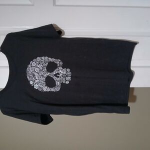 Kids Black Skull Graphic T-Shirt